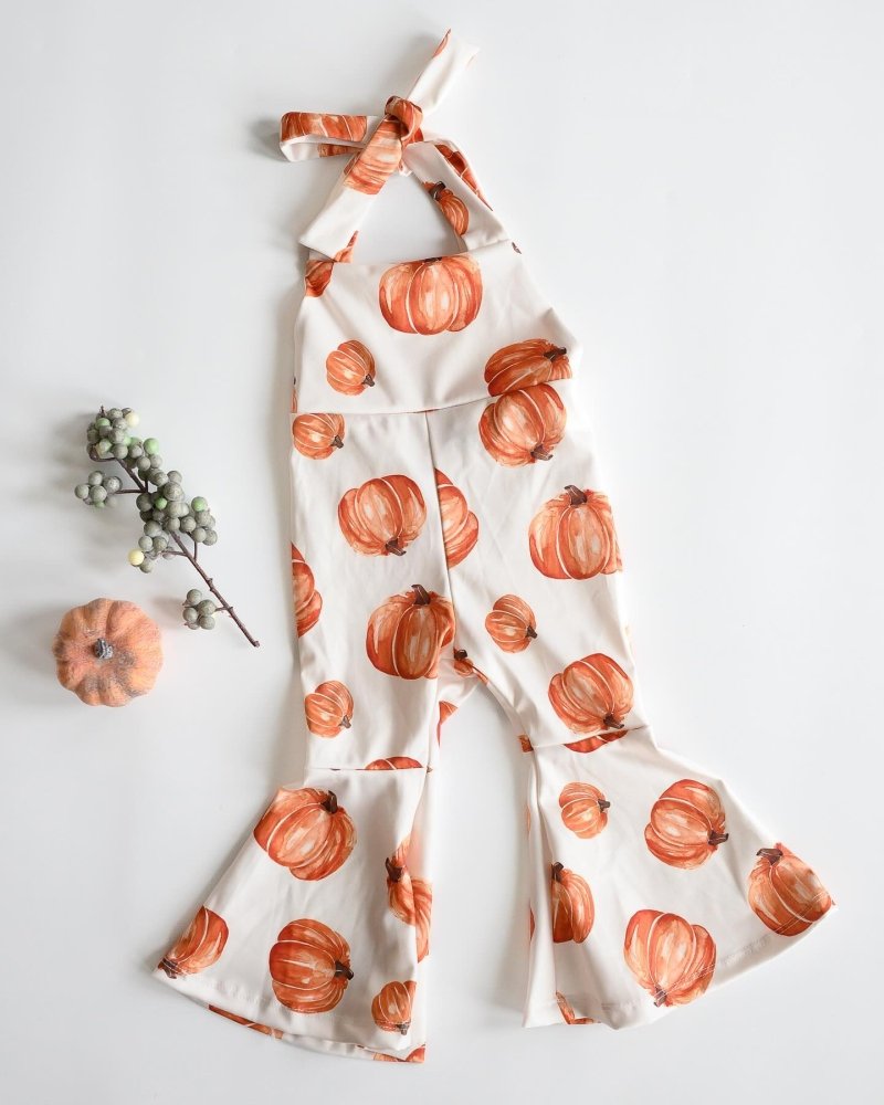 BAILEY'S BLOSSOMS Andi Pleated Bell Bottom Jumpsuit  - Pumpkin Patch (COLLECTIVE)