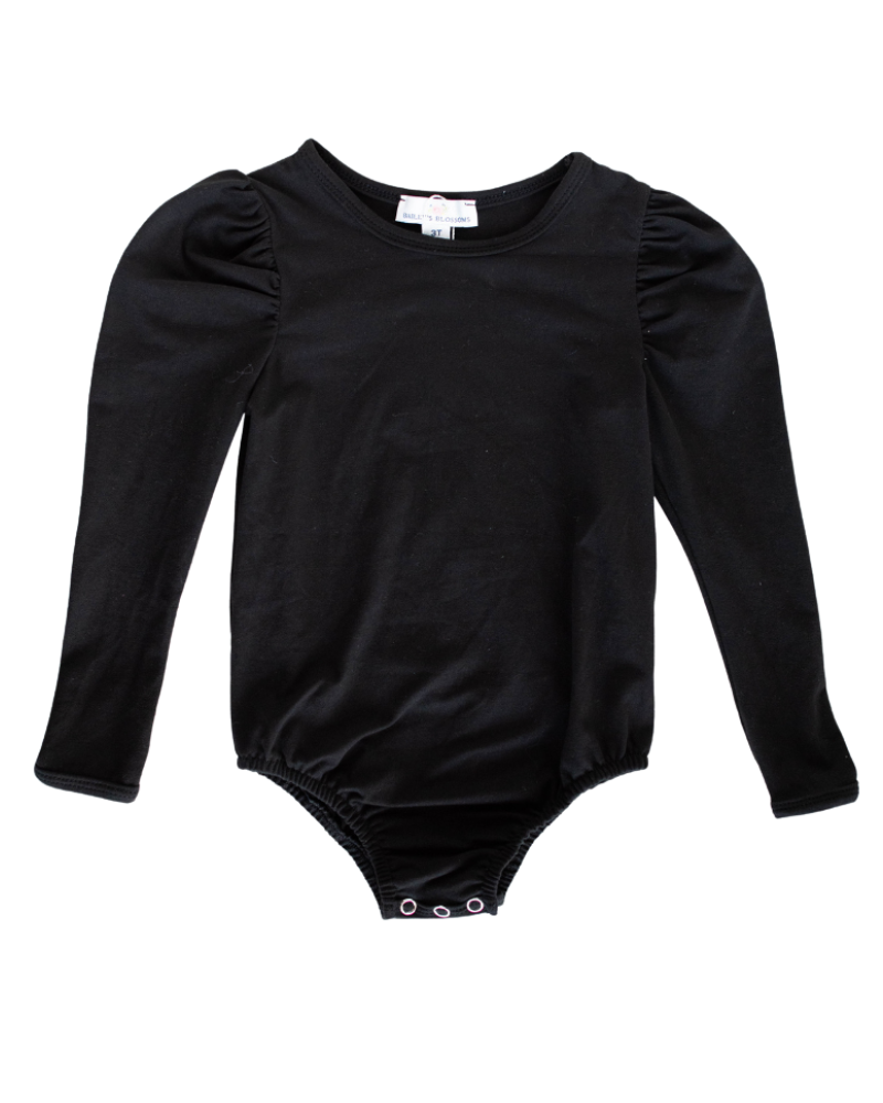 BAILEY'S BLOSSOMS Rosalind Puff Long Sleeve Leotard - Black (COLLECTIVE)