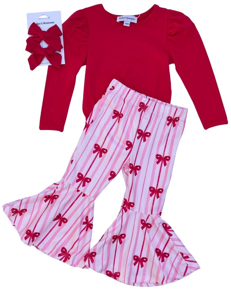 BAILEY'S BLOSSOMS Rosalind Puff Long Sleeve Leotard - Red (COLLECTIVE)
