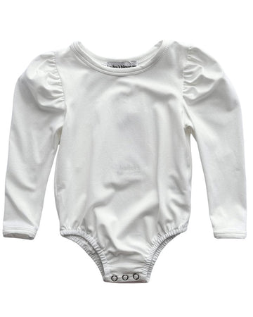 BAILEY'S BLOSSOMS Rosalind Puff Long Sleeve Leotard - White (COLLECTIVE)