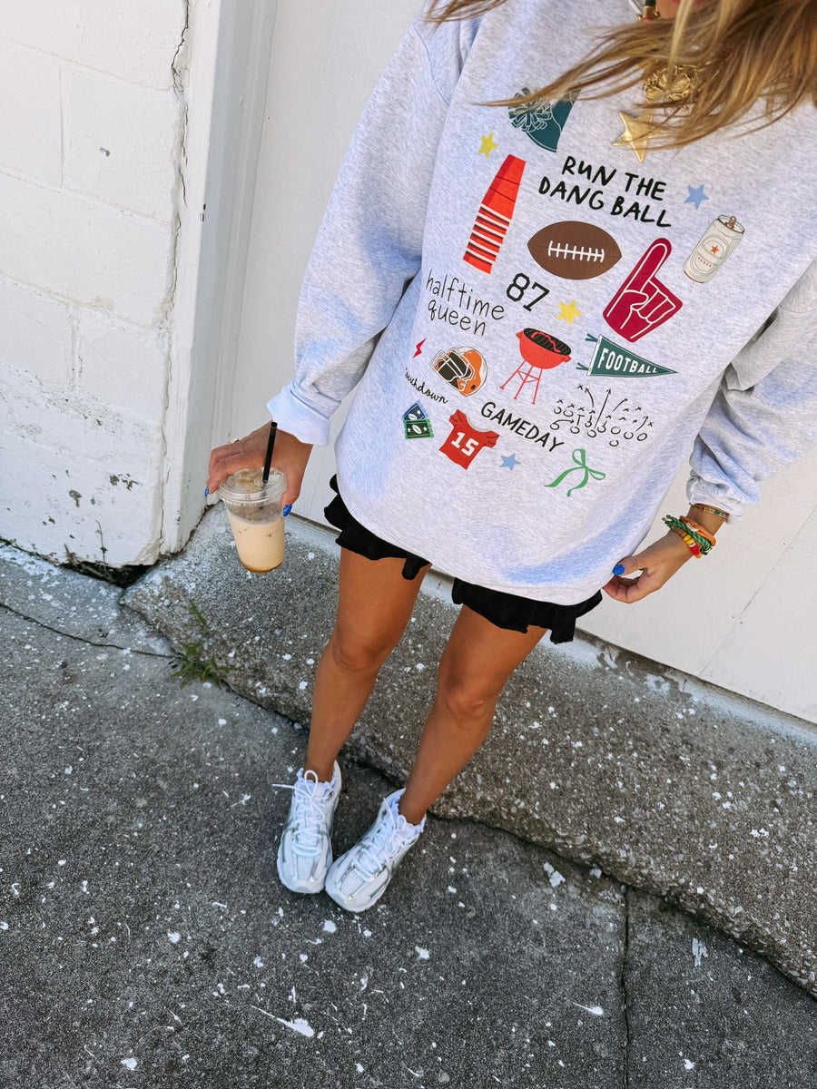 (PRE-ORDER) E + E RUN THE DANG BALL GRAPHICS SWEATSHIRT | ASH