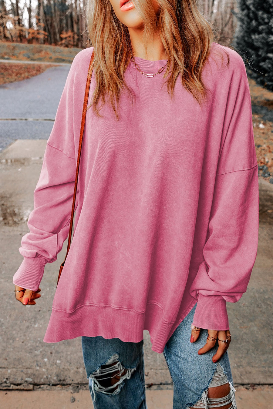 KORY MINERAL WASH WOMEN'S PULLOVER | BARBIE PINK**