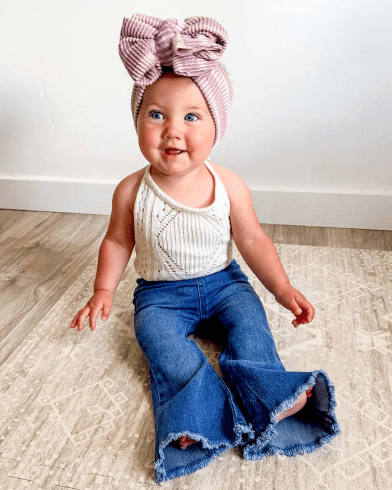 BAILEY'S BLOSSOMS Sophie Denim Bell Bottoms - Dark Wash (COLLECTIVE)
