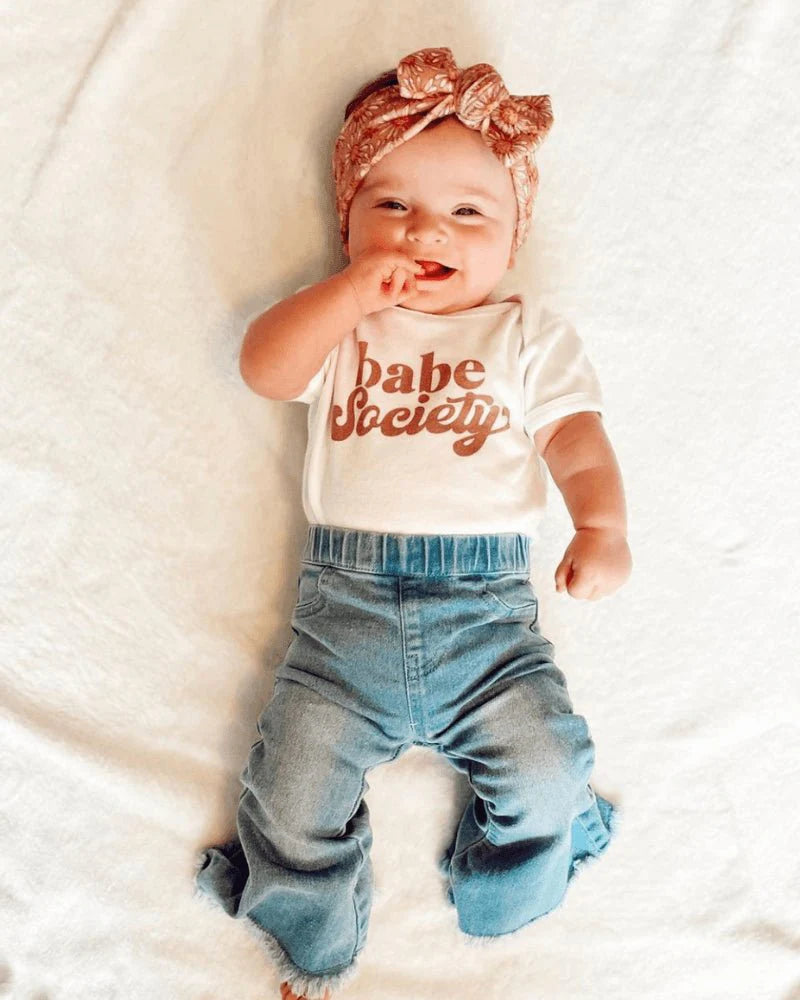BAILEY'S BLOSSOMS Sophie Denim Bell Bottoms - Light Wash (COLLECTIVE)