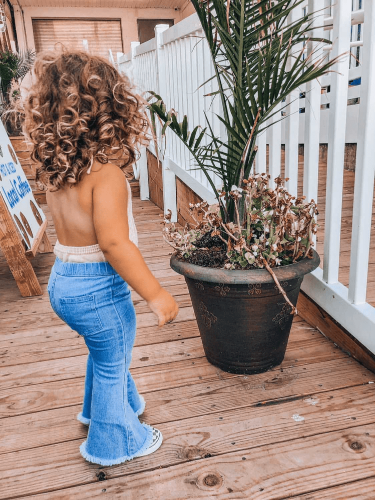 BAILEY'S BLOSSOMS Sophie Denim Bell Bottoms - Light Wash (COLLECTIVE)