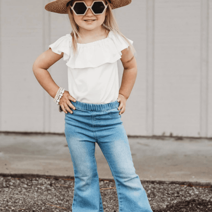 BAILEY'S BLOSSOMS Sophie Denim Bell Bottoms - Light Wash (COLLECTIVE)