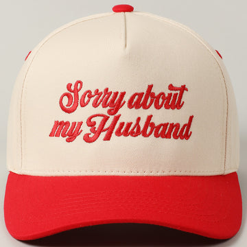 SORRY ABOUT MY HUSBAND SCRIPT HAT | RED