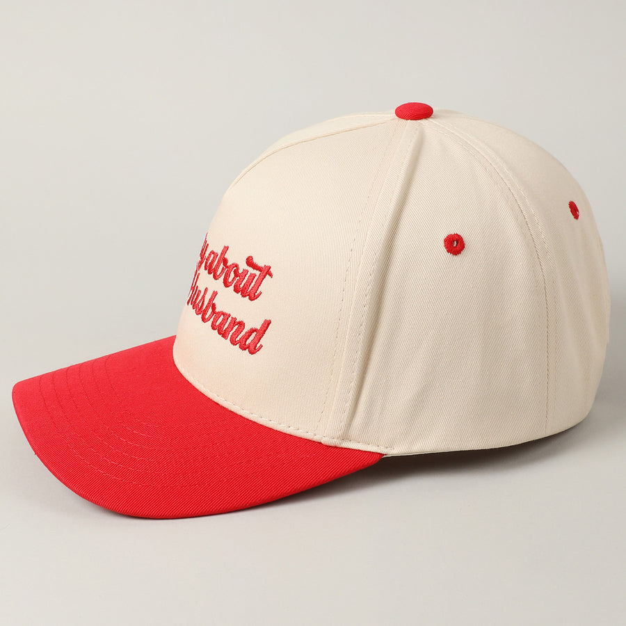 SORRY ABOUT MY HUSBAND SCRIPT HAT | RED