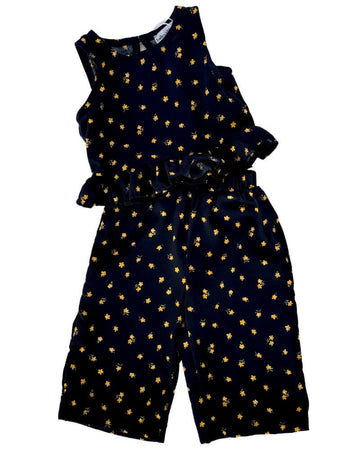BAILEY'S BLOSSOMS Sterling Peplum Two-Piece Set - Black with Yellow Florals (COLLECTIVE)