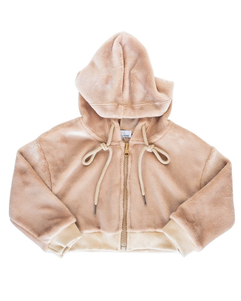BAILEY'S BLOSSOMS Tammie Drop Shoulder Teddy Hoodie - Almond (COLLECTIVE)