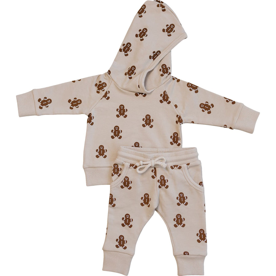 MEBIE BABY Gingerbread Hooded French Terry Set (COLLECTIVE)