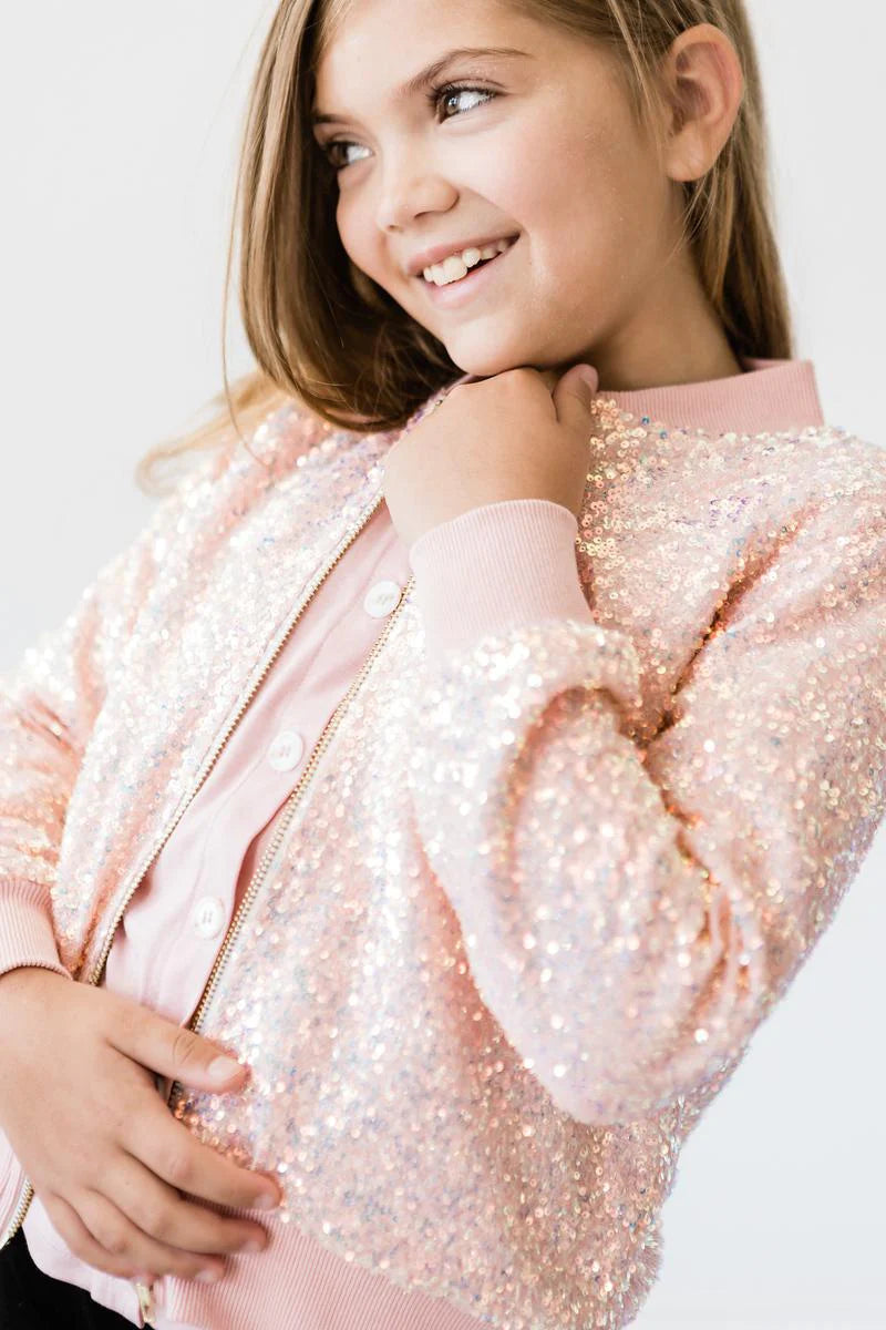 Aislor Kids Girls Sequins Jacket Toddlers Lightweight Flight Jacket Cool  Bomber Jacket Size 6-16 A Gold 8 - Walmart.com