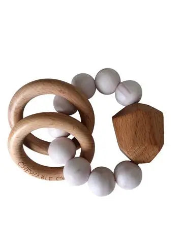 HAYES SILICONE + WOOD TEETHER RING