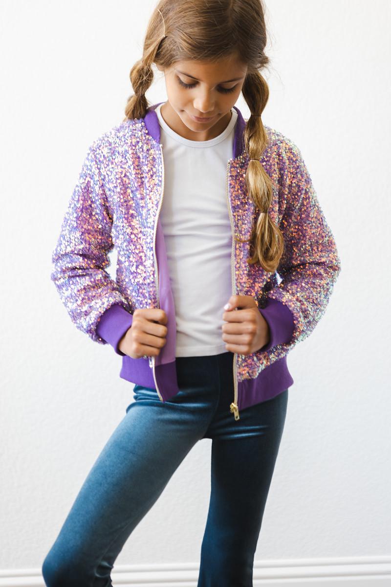Sequined Bomber Jacket Sequin Jacket For Girl MILA ROSE SASSY IN