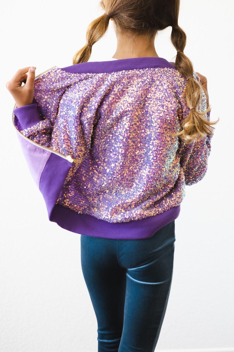MILA ROSE SASSY IN SEQUINS GIRLS BOMBER JACKET PURPLE – Little