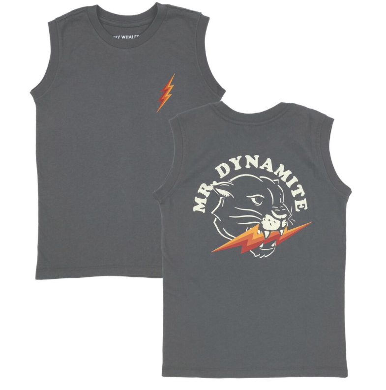 TINY WHALES MR DYNAMITE MUSCLE TANK | FADED BLACK