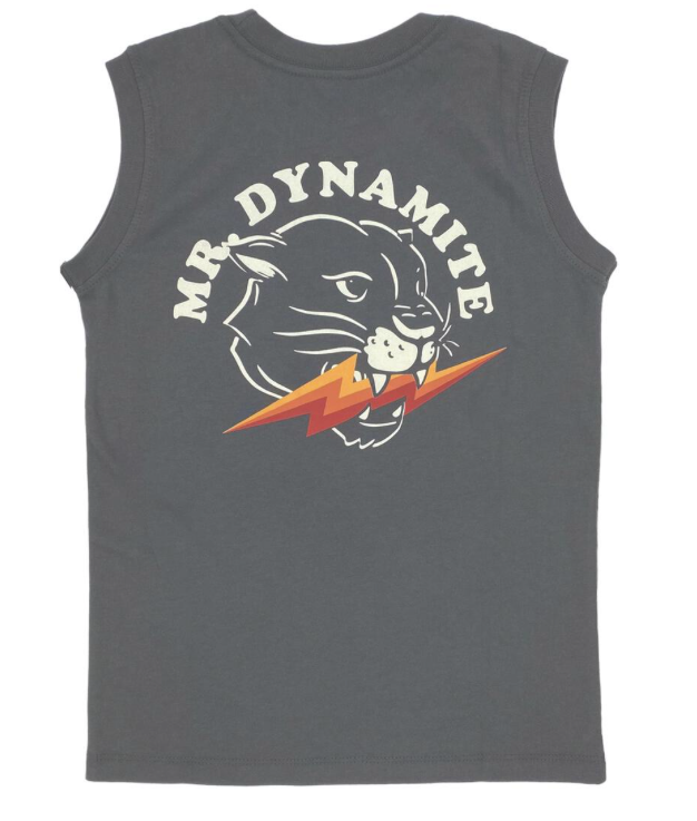 TINY WHALES MR DYNAMITE MUSCLE TANK | FADED BLACK