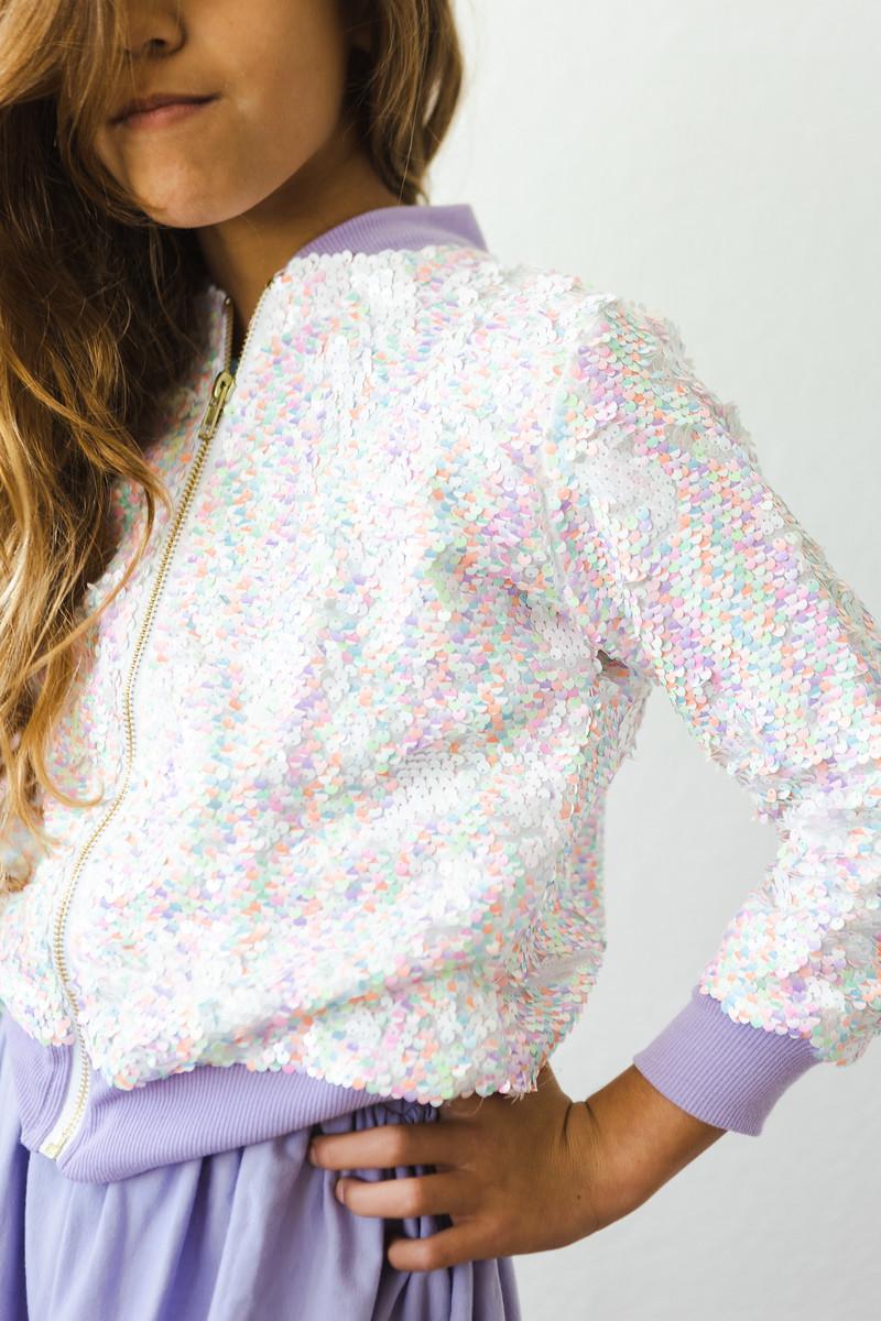 MILA + ROSE SASSY IN SEQUINS GIRLS BOMBER JACKET | UNICORN FLIP