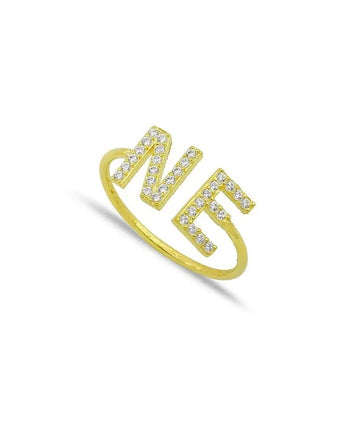 (PRE-ORDER) THE SIS KISS CUSTOM OPEN INITIAL WOMEN'S RING | GOLD OR SILVER
