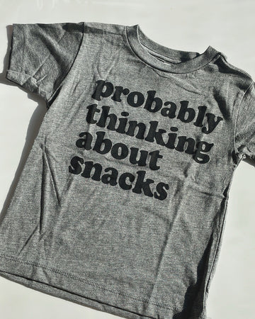 HAPPY KIDS CO PROBABLY THINKING ABOUT SNACKS TEE | BABY + KIDS